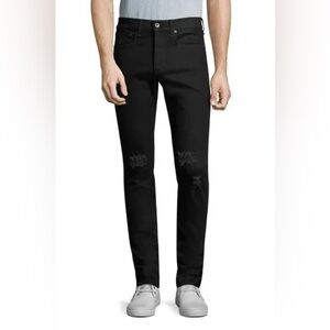 RAG & BONE Men's Black FIT 1 Extra Slim Low Rise Distressed
5-Pocket Jeans